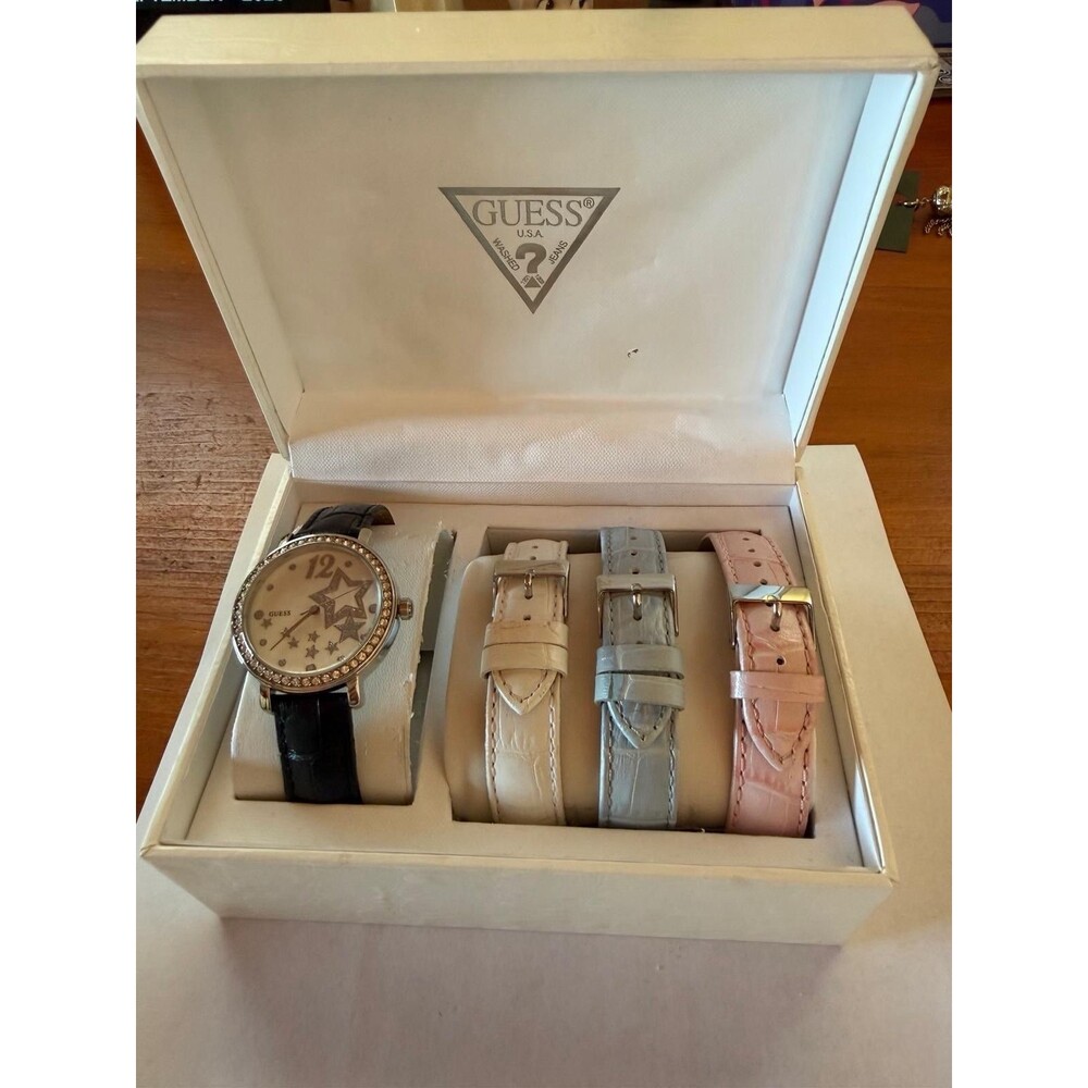 Vintage GUESS Star Dial Watch Interchangeable Gift Set Y2K U95043L1 Celestial